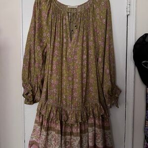 Spell Green and Pink Floral Dress